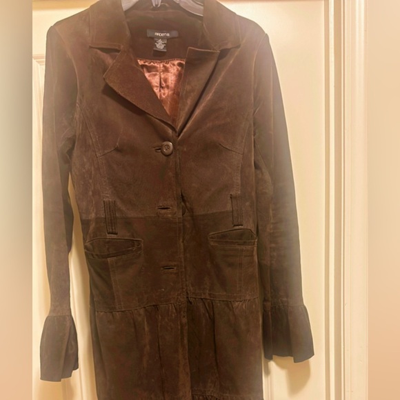 Brown 100% Suede Bell Sleeved Arden B Coat - Picture 9 of 9